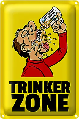 Produktbild von Blechschild 20x30cm Trinkerzone Bierkrug