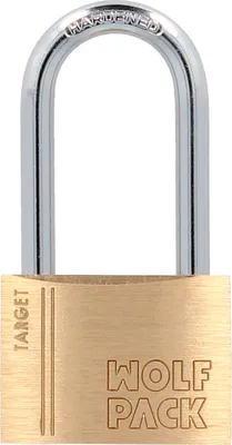 Imagen del producto de Cerradura de latón Wolfpack, modelo "Arco Largo", de 40 mm.