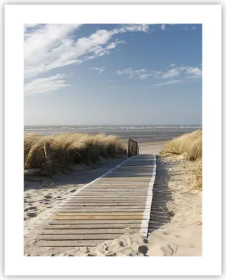 Produktbild von Poster - Poster ohne Rahmen - Strand Meer Fußgängerbrücke Ufer - 40x50 cm - Wand Bild - Wanddeko - Wandbilder - Kunstposter - Wandposter - Bilder - Kunstdruck - Wandbild - P2XPA40x50-2657