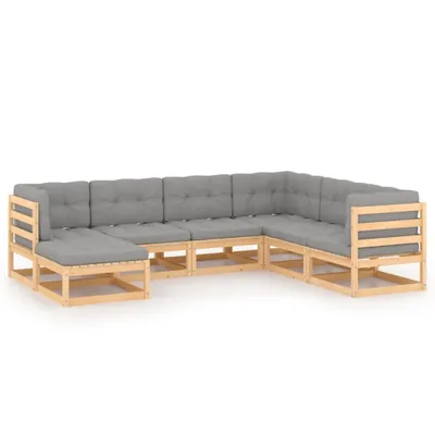 Obrázek produktu pro vidaXL 7dílná zahradní lounge souprava s polštáři Masivní borovicové dřevo
