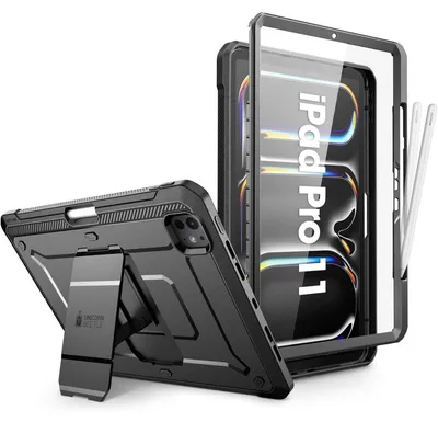 Produktbild von Schutzhülle für iPad Pro 11 Zoll M4 2024 mit Stifthalter und Ständer Schwarz