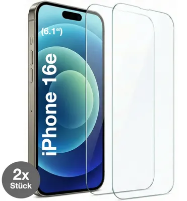 Produktbild von 2x iPhone 16e Panzerglas Panzerfolie Displayschutz Schutzfolie Echt Glas Schutzglasfolie Display Folie 9H