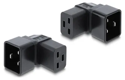 Imagen del producto de Adaptador de corriente Delock, conector IEC 60320 - C20 a C19, conector/enchufe, 16 A, con ángulo de 90°