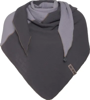 Produktbild von Knit Factory Fay Dreieckstuch - Anthrazit/Grau - 190x85 cm