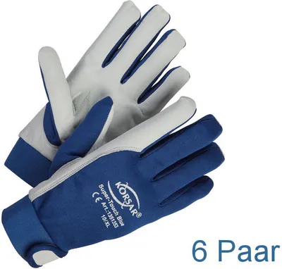 Produktbild von 6 Paar Mechanikerhandschuhe Super-Touch Größe 9 / L in Leder von Korsar