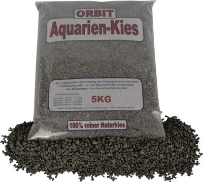 Produktbild von Orbit Aquarien Natur-Kies schwarz 5 kg