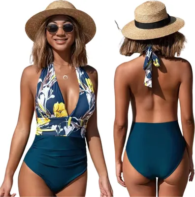 Immagine prodotto di Costume da bagno modellante boho monopezzo da donna con fiori L