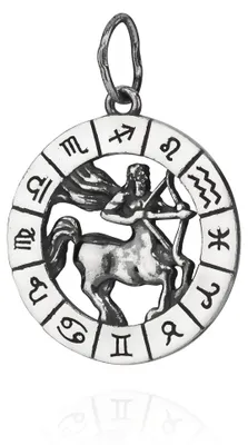 Obrázok produktu pre Retiazka s príveskom znamenia Strelec, striebro 925, horoskop, priemer 25 mm, prívesok so znamením zverokruhu