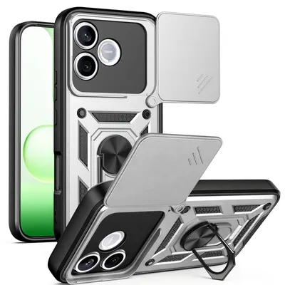 Produktbild von Outdoor Hülle für Honor 600 Lite Handyhülle mit Kameraschutz Ringhalter Silber