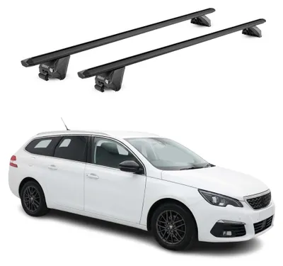 Produktbild von Dachträger für Peugeot 308 II Kombi 2013-2021 100kg Aluminium Schwarz 2 tlg, KI-generiertes Bild