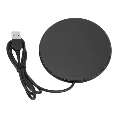 Produktbild von Kaffeetassenwärmer, 55 °C, konstante Temperatur, 3 Stufen, kleines Licht, intelligenter USB-Kerzenwärmer für Zuhause, Büro, Reisen, Schwarz