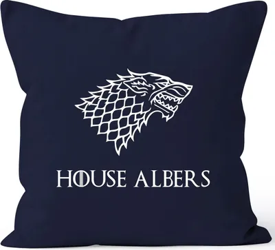 Produktbild von Kissen-Bezug mit Namen House und Wunschname Wappen Große Häuser SpecialMe® navy 40cm x 40cm