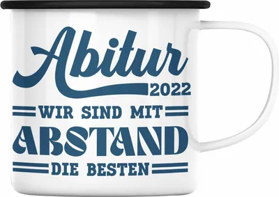 Produktbild von Trendation - Abi 2022 Emaille Tasse Geschenk Abi Bestanden Abitur Abschluss Geschenkidee (Schwarz)