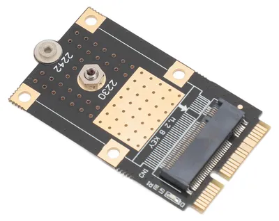 Image de Adaptateur MSATA vers M.2 NGFF B Key – Grande capacité de stockage. Boîtier adaptateur MSATA vers M.2 B Key pour SSD 2230 et 2242  (disque dur non inclus)