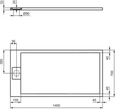 Produktbild von IDEAL STANDARD T5591FR Rechteck-BRW Ultra Flat S i.life
