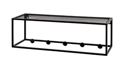 Produktbild von Wandgarderobe 6 Stück schwarz aus Metall, 23510