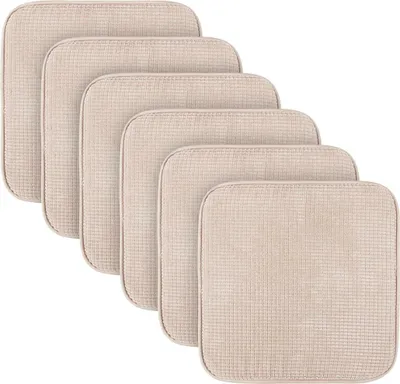 Produktbild von Sitzkissen ( 6er Pack ) Stuhlkissen mit Anti Rutsch Unterseite 38cm x 38cm -   - Sitzauflage Uni, Stuhlpolster Stuhlauflage