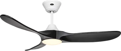 Produktbild von Energiespar Deckenventilator mit LED Beleuchtung und Fernbedienung Eco Genuino-L Matt Weiß / Matt Schwarz 122 cm