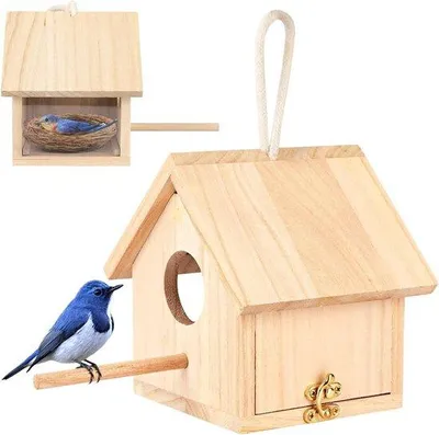 Produktbild von Holz-Vogelhäuschen - ideal für Außen - geeignet für Gärten und Balkone