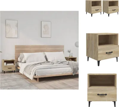 Image de vidaXL Tables de nuit 2 pcs. chêne Sonoma bois composite - Tables de nuit
