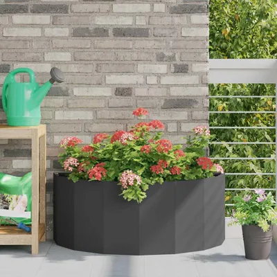 Produktbild von "Schlussverkauf" Pflanzkübel im Garten - 1 pc - Blumenbeet/Gartenbeet - Schwarz 90x45x35 cm Stahl C13587