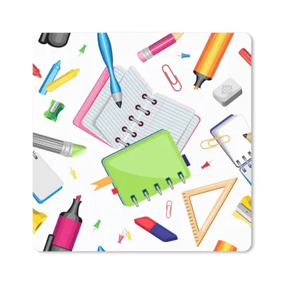 Produktbild von MuchoWow® Mauspad Mousepad Muster - Schule - Bleistift 30x30 cm - Mousepads - Maus Mat - Pad - Mausunterlage - Gaming