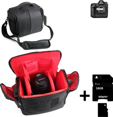 Produktbild von Kompatibel mit Nikon D6 Kameratasche Fototasche Umhängetasche Schultertasche Zubehör Tasche mit Zusatzfächern, Regenschutz Trennwänden + 16GB