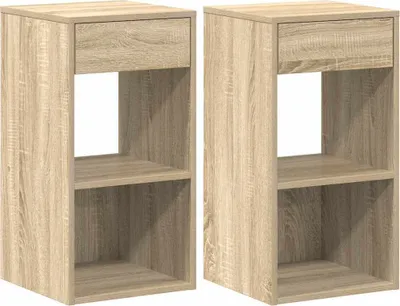 Obrázek produktu pro Noční stolky se zásuvkou 2 ks dub sonoma 35x34x66,5 cm