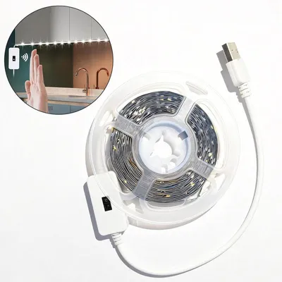 Produktbild von LED Lichtband 3m USB Handwelle Sensor 3000K Warmweiß 2835 SMD Selbstklebend Schrankleuchte Küche