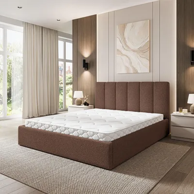 Produktbild von Masseno Polsterbett NEMIS 180x200 cm, Polsterbett mit Bettkästen -Braun, QUELLE 25