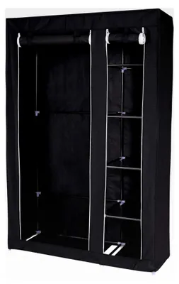 Produktbild von Faltbarer Stoff-Kleiderschrank 175x110x45 cm, schwarz