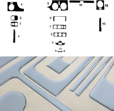 Image de Décoration intérieure Cockpit pour Renault Kangoo 1998-2009 Aluminium Optik 13tlg