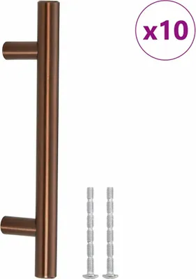 Image de vidaXL Poignées de meubles 10 pcs. Bronzes 96 mm Acier inoxydable