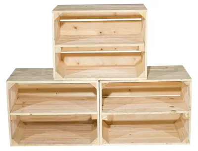 Immagine prodotto di Set di 6 cassette di legno per frutta con ripiano centrale