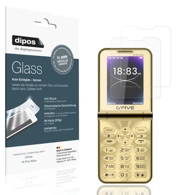 Produktbild von 2x Schutzfolie für GFive 16 Pro Max matt - Anti-Shock 9H Folie dipos Glass Kunststoffglas