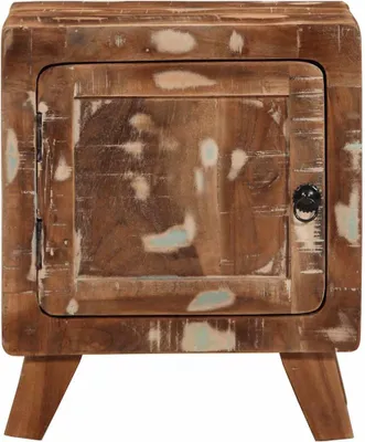Image de vidaXL Table de nuit 40x32x46 cm Vieux bois massif