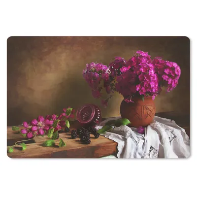 Produktbild von MuchoWow® Mauspad Mousepad Rustikal - Blumen - Rosa - Vase - Stilleben 27x18 cm - Mousepads - Maus Mat - Pad - Mausunterlage - Büroartikel - Desk Matten