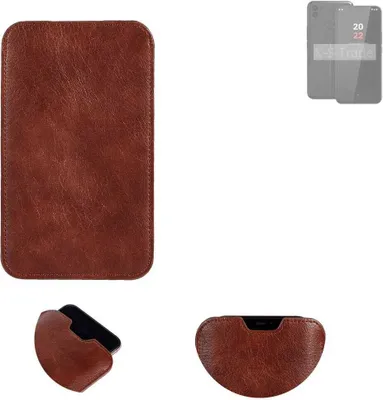 Produktbild von K-S-Trade Schutzhülle Handyhülle kompatibel mit Volla Phone 22 Handytasche Kunstleder Sleeve in braun