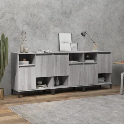 Produktbild von Sideboards 3 Stk. Grau Sonoma 60x35x70 cm Holzwerkstoff , Kommoden Design 2024