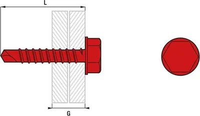 Produktbild von Box 50 Selbstbohrende THT SCELL-IT Schrauben - 6.3 x 150 mm - 139 mm Verbindung - THT10-63150