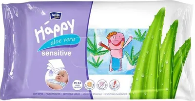 Zdjęcie produktu dla Chusteczki Bella Baby Happy, Sensitive z aloesem, 56 sztuk