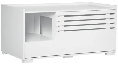 Immagine prodotto di Armadietto per gatti - Mobili per lettiere - Lettiera nascosta - Casetta per gatti da interno - Porta magnetica - Bianco