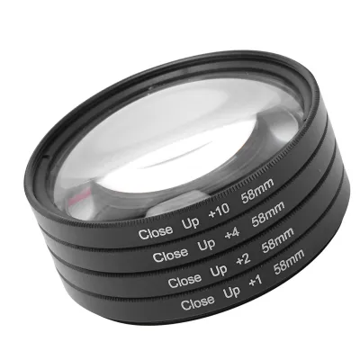 Produktbild von Optisches Glas Makro-Nahaufnahmefilter-Set +1 +2 +4 +10 58mm für Canon Nikon Sony Kameras