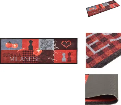 Productafbeelding van vidaXL Keukenmat, wasbaar, tomatenprint, 60x300 cm - Vloermatten