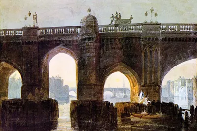 Obrázok produktu pre Joseph William Turner Art Print Obraz - Londýnsky most, 1794 (80 x 120 cm)
