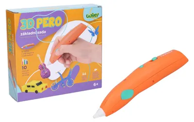 Productafbeelding van 3D-pen Wiky Oranje Basisset 10 vullingen 10 sjablonen