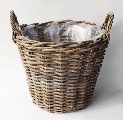 Produktbild von JACO Planzkorb Rattan mit Plastikeinsatz, Topfpflanzer, Freistehend, Beige, Rund, Drinnen/Draußen, Einfarbig
