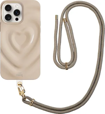 Produktbild von Biggest Love Creme Cord Hülle  - Kompatibel mit iPhone 13 Pro Max