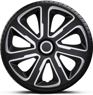 Produktbild von Radkappen Radzierblenden SATZ (4Stück) 14 Zoll LIVORNO CARBON SILVER BLACK Z460368