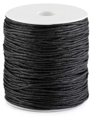 85-100m Gewachste Baumwollschnur,  ca. 2mm, schwarz
